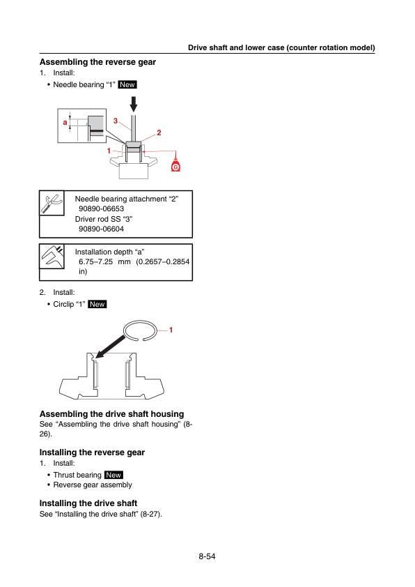 Yamaha F200B F250H FL200B FL250H Service Manual sample page with service data and tables