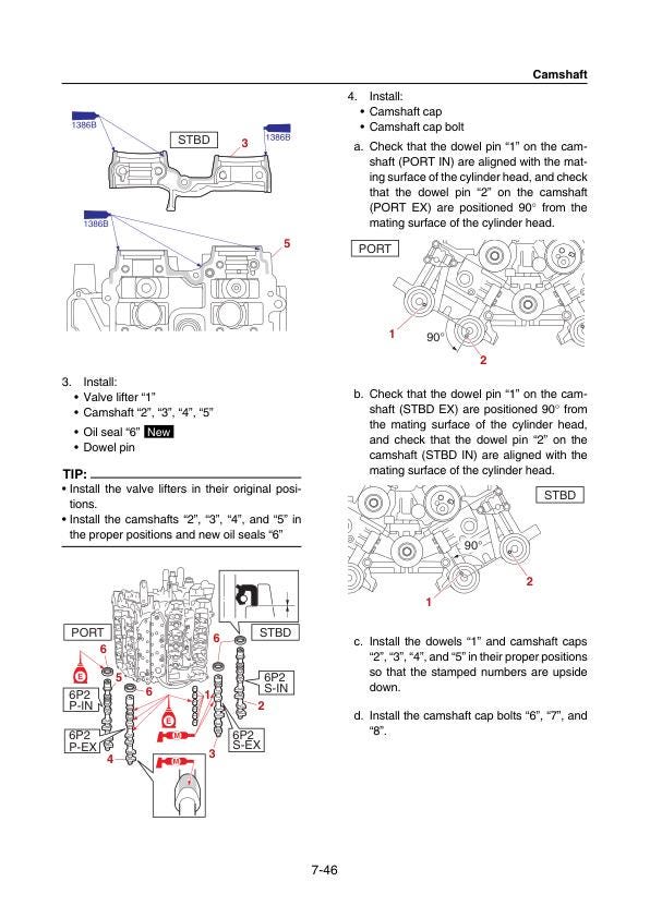 Yamaha F200B F250H FL200B FL250H Service Manual sample page with technical illustrations