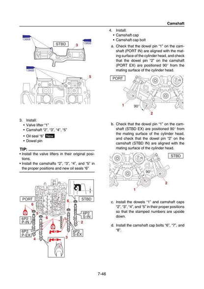 Yamaha F200B F250H FL200B FL250H Service Manual sample page with technical illustrations