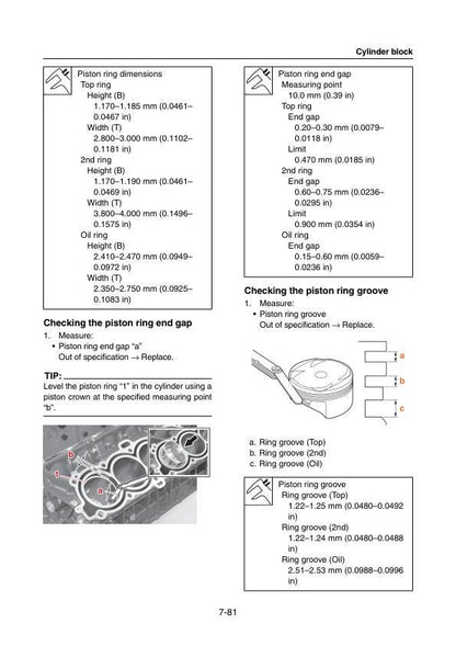 Yamaha F375A F425A XF325 XF425 Outboard Service Manual sample page showing repair procedures