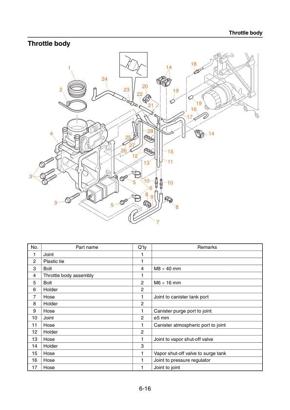 Yamaha F200B F250H FL200B FL250H Outboard Service Manual sample page showing repair procedures