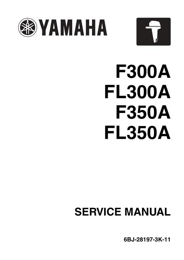 Yamaha F300A F350A FL300A FL350A Service Manual factory service manual title page