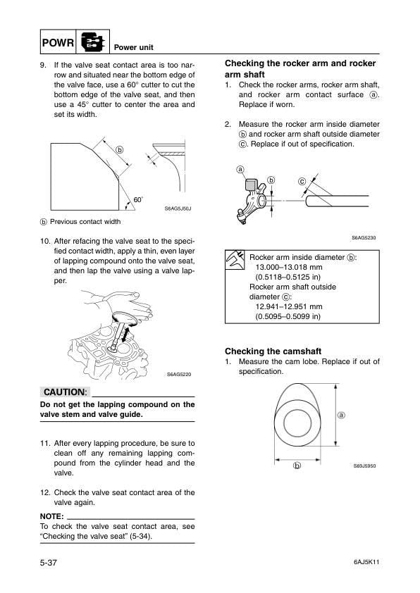Yamaha F20C Outboard Service Manual sample page with diagrams and specifications
