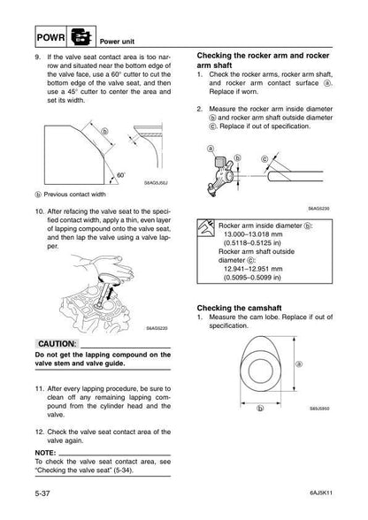 Yamaha F20C Outboard Service Manual sample page with diagrams and specifications