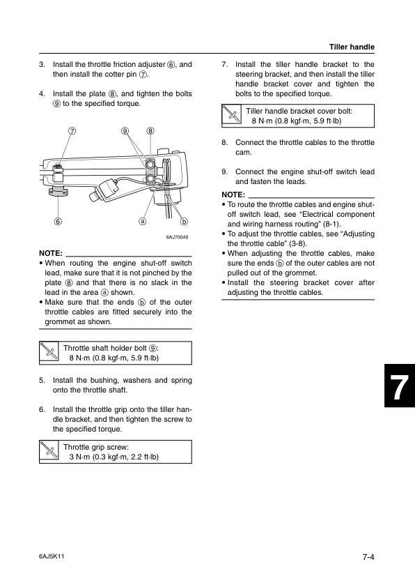 Yamaha F20C Outboard Service Manual sample page with technical illustrations
