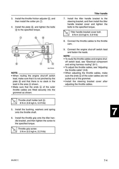 Yamaha F20C Outboard Service Manual sample page with technical illustrations