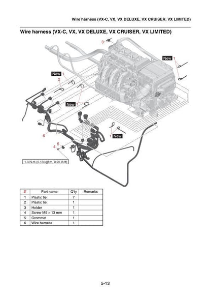 Yamaha WaveRunner VX C Deluxe Cruiser Limited Service Manual sample page showing repair procedures