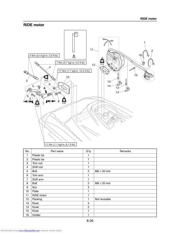 Yamaha WaveRunner VXS VXR VX1800 Service Manual sample page showing schematics and diagrams