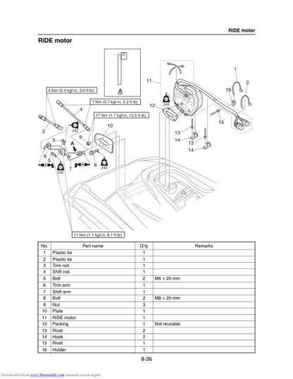 Yamaha WaveRunner VXS VXR VX1800 Service Manual sample page showing schematics and diagrams