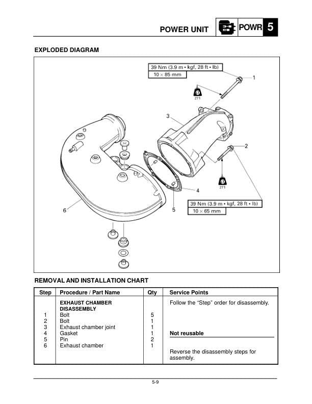 Yamaha XR1800 Sport Boat XRT1200Y Service Manual sample page from service manual