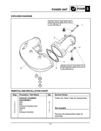 Yamaha XR1800 Sport Boat XRT1200Y Service Manual sample page from service manual