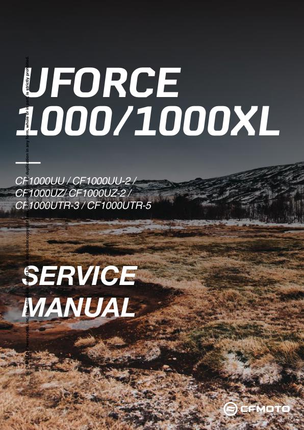 CFMOTO UFORCE U10 1000 1000XL Service Repair Manual factory service manual title page