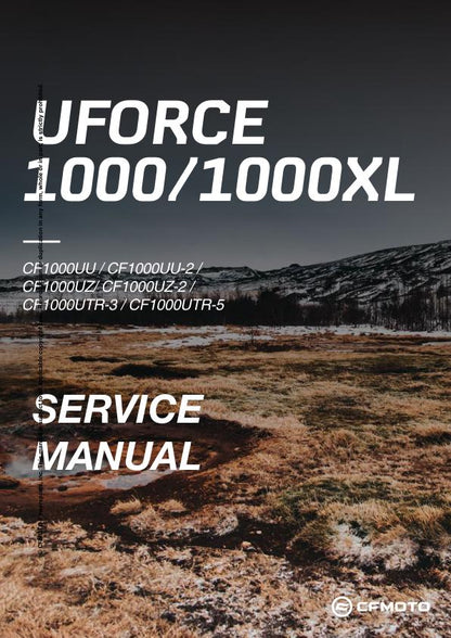 CFMOTO UFORCE U10 1000 1000XL Service Repair Manual factory service manual title page