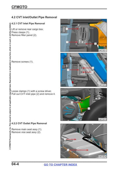 CFMOTO UFORCE 1000 Service Repair Manual sample page from service manual