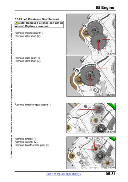 CFMOTO UFORCE 1000 Service Repair Manual sample page showing repair procedures