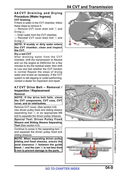CFMOTO UFORCE U10 xl pro highland Service Repair Manual sample page from service manual