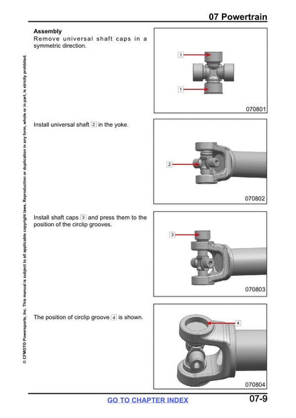 CFMOTO UFORCE U10 1000XL Alpine Service Repair Manual sample page with service data and tables