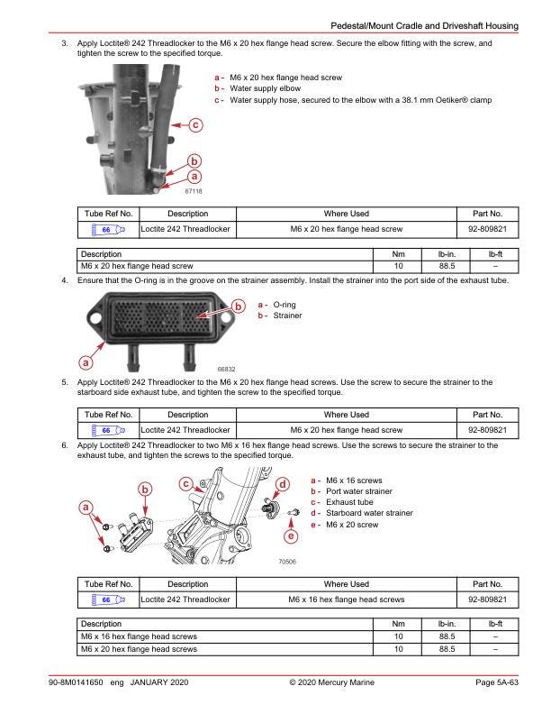 Mercury Racing 450R Supercharged Outboard Service Manual sample page showing repair procedures