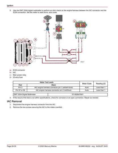 Mercury 150 SeaPro Pro XS FourStroke Outboard Service Manual sample page from service manual