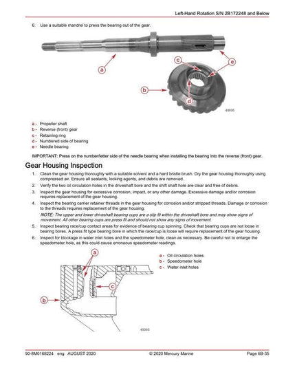Mercury 150 SeaPro Pro XS FourStroke Outboard Service Manual sample page showing schematics and diagrams