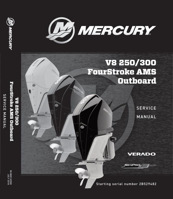 Mercury Verado 250 300 AMS SeaPro Outboard Service Manual factory service manual title page