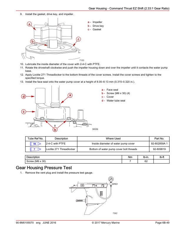 Mercury 40 50 60 SeaPro FourStroke EFI Outboard Service Manual sample page showing schematics and diagrams