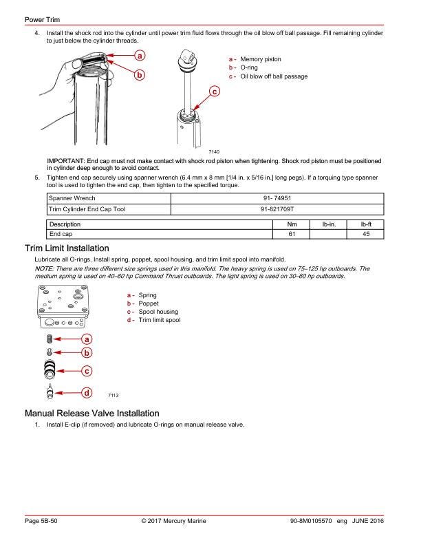 Mercury 40 50 60 SeaPro FourStroke EFI Outboard Service Manual sample page from the repair manual