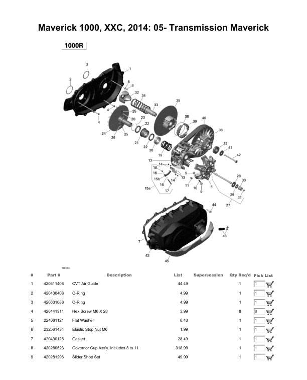 Can Am Maverick 1000r Service Manual sample page showing repair procedures