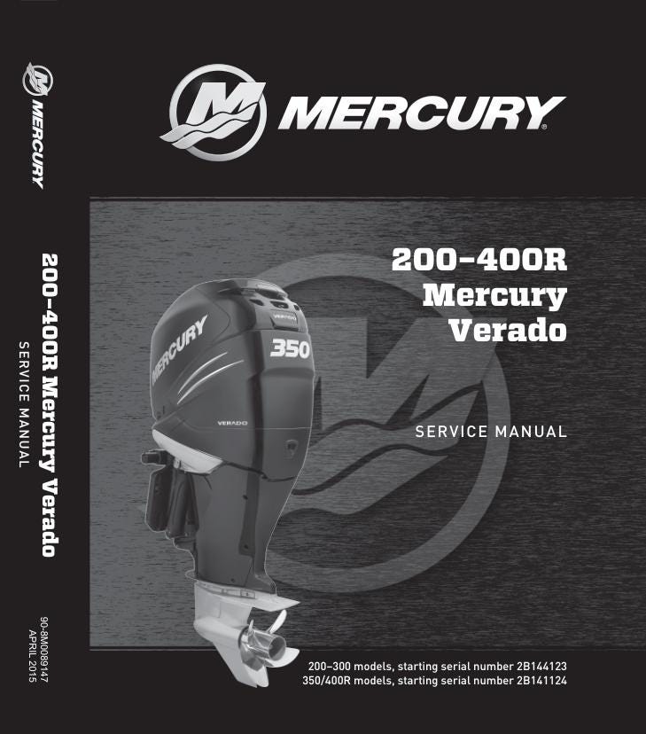 Mercury Verado 200 300 350 400R Outboard Service Manual factory service manual title page