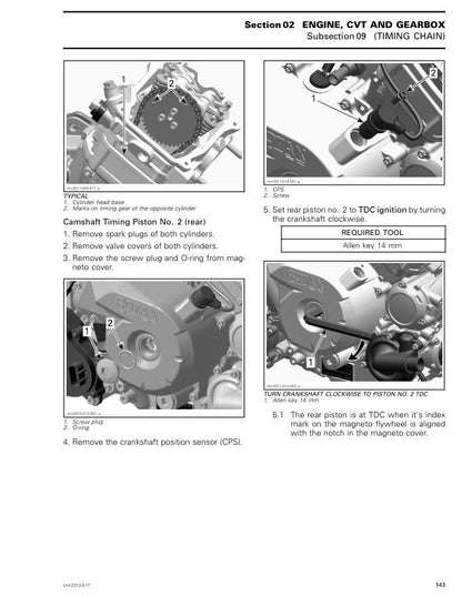 Can Am Outlander 500 800R 1000 CanAm Service Manual sample page showing repair procedures
