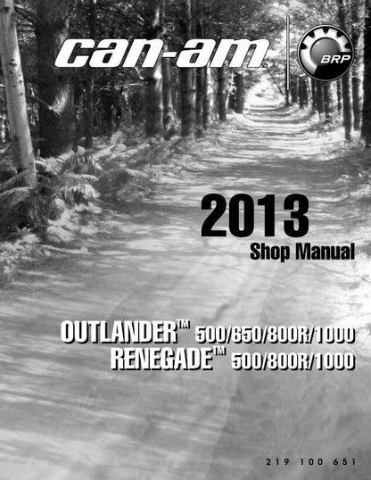 Can Am Outlander 500 800R 1000 CanAm Service Manual factory service manual title page