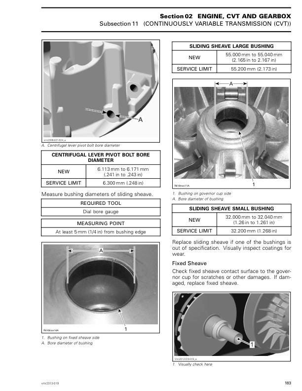 Can Am Outlander 500 650 800R 1000 Service Manual sample page with technical illustrations