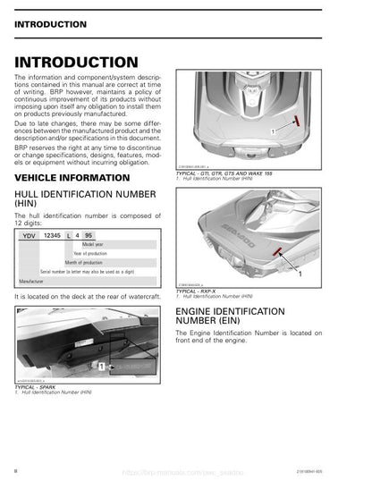 Sea-Doo GTI GTR GTS Wake Service Manual factory service manual title page