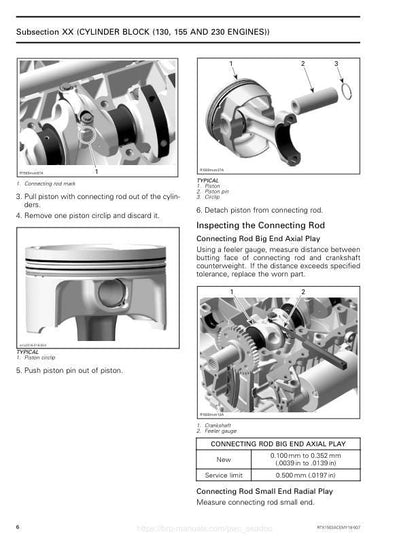 Sea-Doo GTI GTR GTS Wake Service Manual sample page showing repair procedures