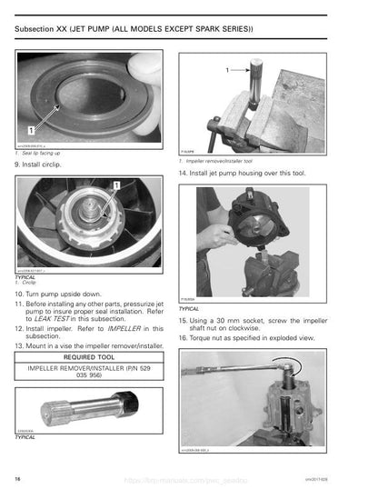 Sea-Doo GTI GTR GTS Wake Service Manual sample page from the repair manual
