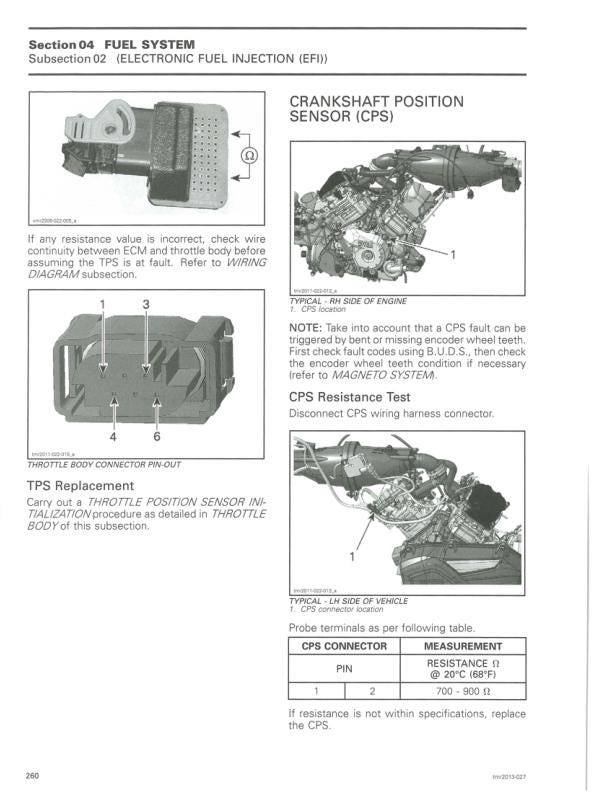 Can Am Commander 800R 1000 Service Manual sample page with diagrams and specifications