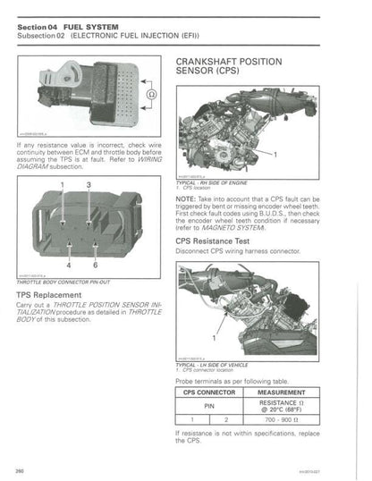 Can Am Commander 800R 1000 Service Manual sample page with diagrams and specifications