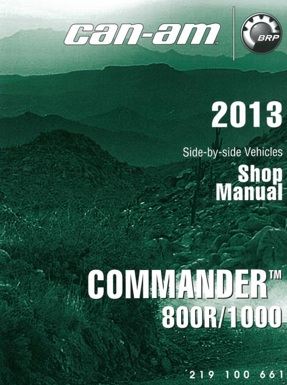 Can Am Commander 800R 1000 Service Manual factory service manual title page