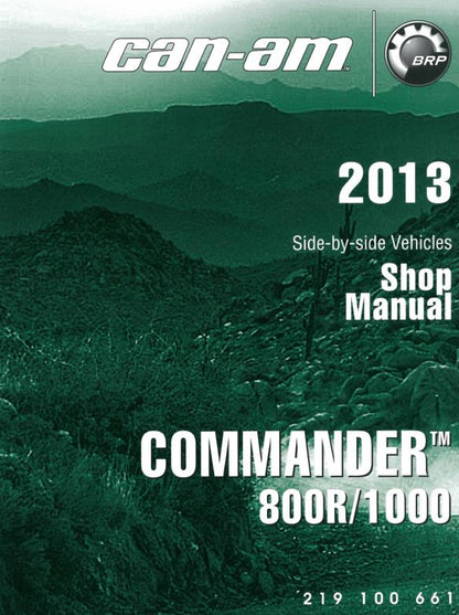 Can Am Commander 800R 1000 Service Manual factory service manual title page