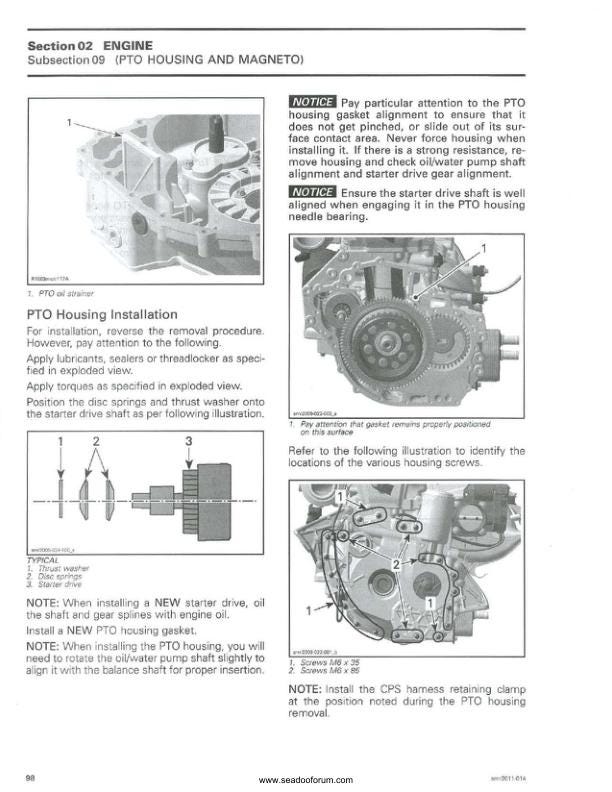 Sea-Doo GTS GTI RXT GTX Wake Service Manual sample page from service manual