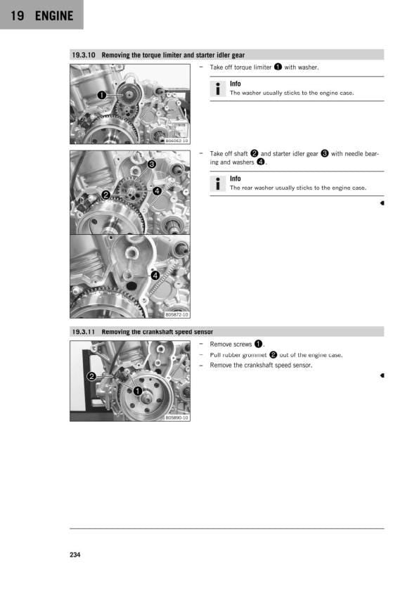 KTM 790 Adventure Motorcycle Service Manual sample page with technical illustrations