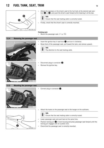 KTM 1290 Super Adventure Service Manual sample page with diagrams and specifications