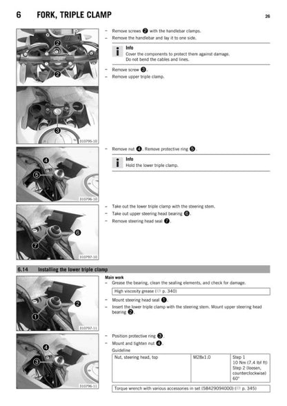 KTM 1290 Super Adventure Service Manual table of contents