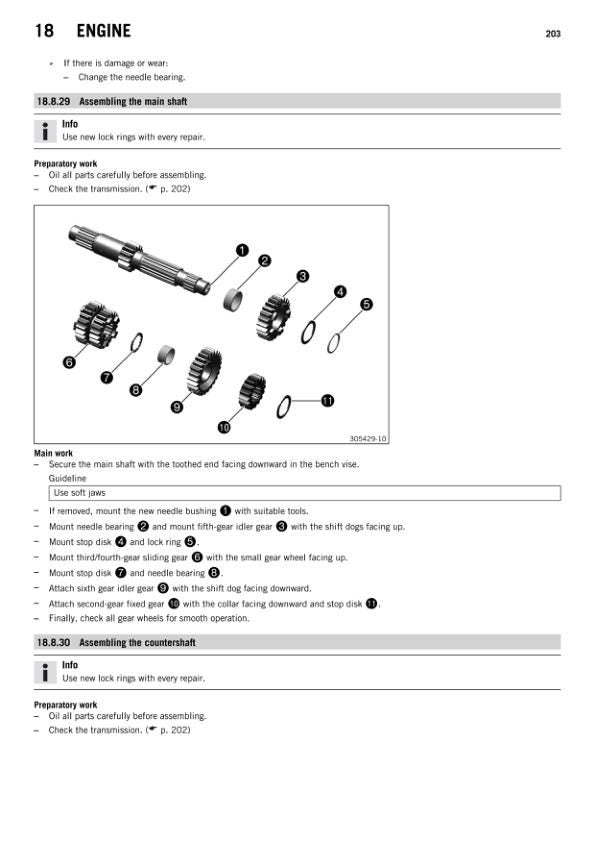 KTM 1190 Adventure Motorcycle Service Manual sample page with service data and tables