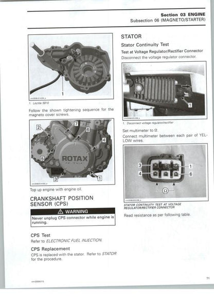 Can Am DS 450 450X Service Manual sample page from service manual