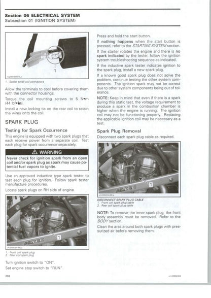Can Am DS 450 450X Service Manual sample page from the repair manual