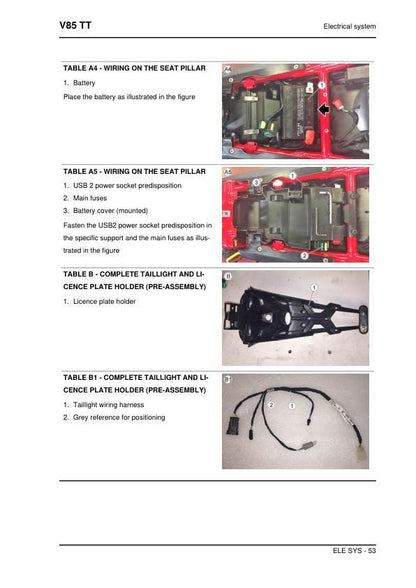 Moto Guzzi V85TT Motorcycle Service Manual sample page from service manual