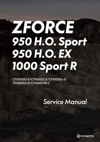 CFMOTO ZFORCE 950 H.O. Sport Ex 1000 Sport R Service Manual factory service manual title page