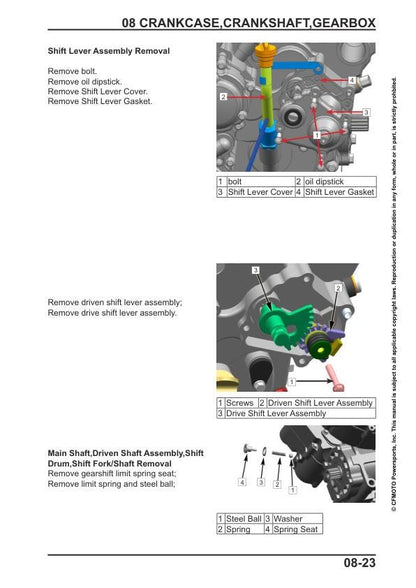 CFMOTO ZFORCE 800 Ex Service Repair Manual sample page with technical illustrations