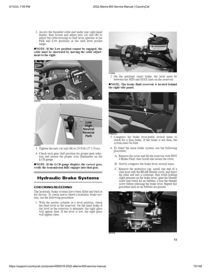 Arctic Cat Alterra 600 ATV Service Manual table of contents